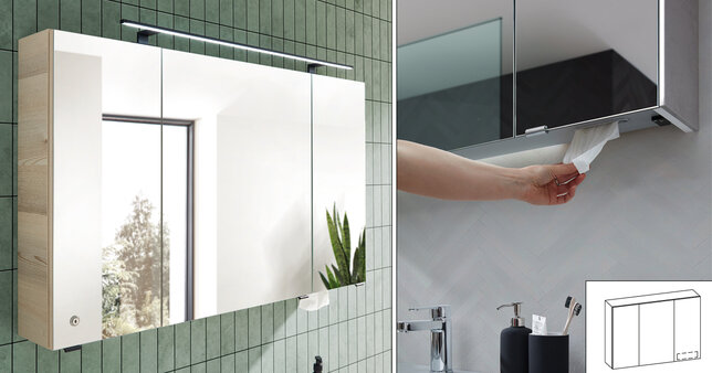 spiegelkast met voorbereiding voor tissuebox